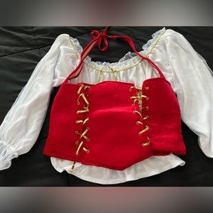 2 PC PIRATE Costume Top, M (juniors)